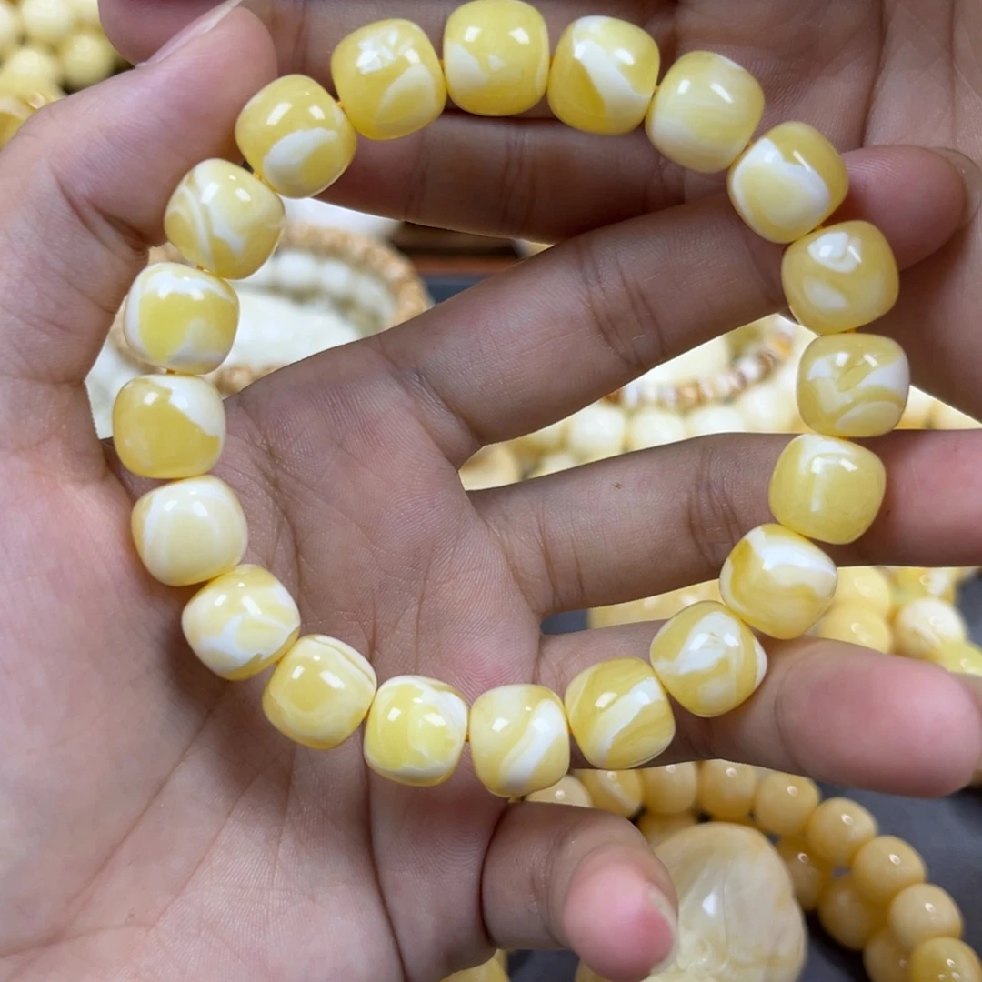 琥珀未镶嵌手串同料老邢手串11mm