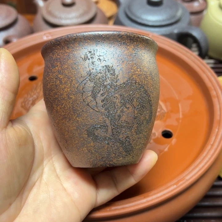 茶杯紫砂宜兴原矿紫泥