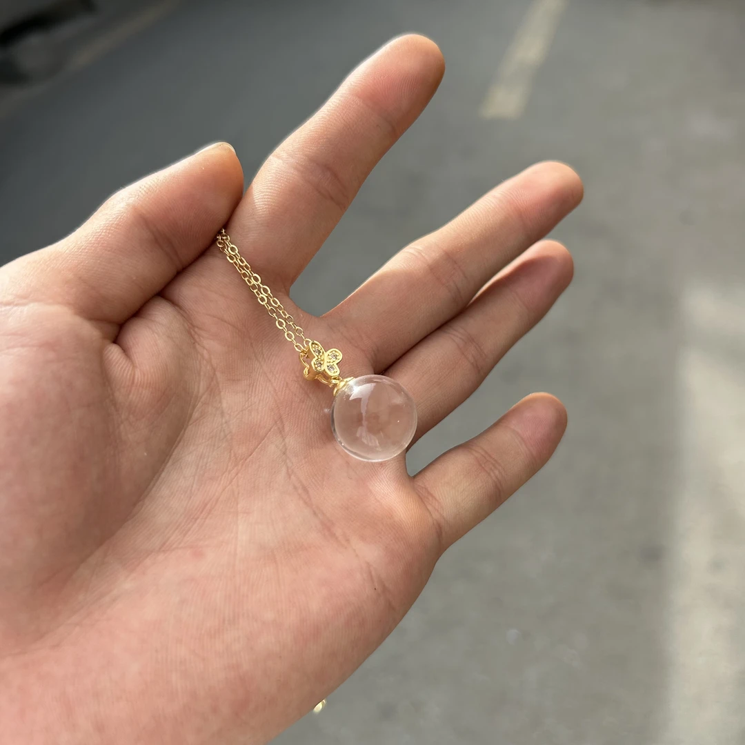 【潜珑】TY-55-030纯天然白水晶纯净体水晶球打孔