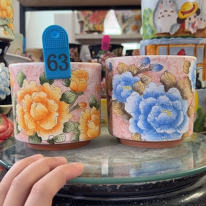 景德镇幸运花盆手绘韩式花盆