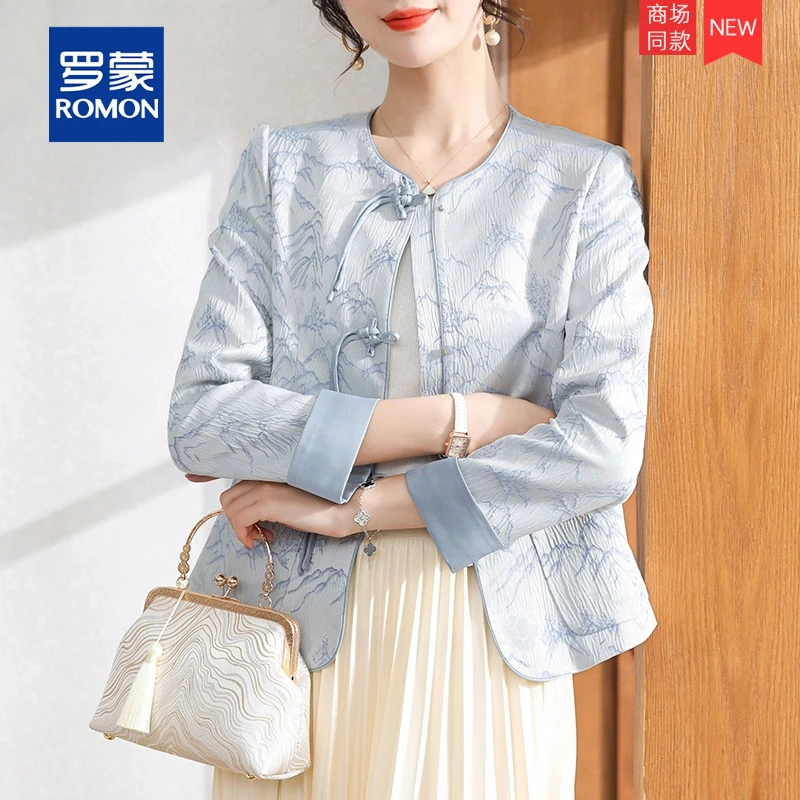 妈妈外套2025春装新款小个子新中式上衣国风阔太太开衫中老年女装