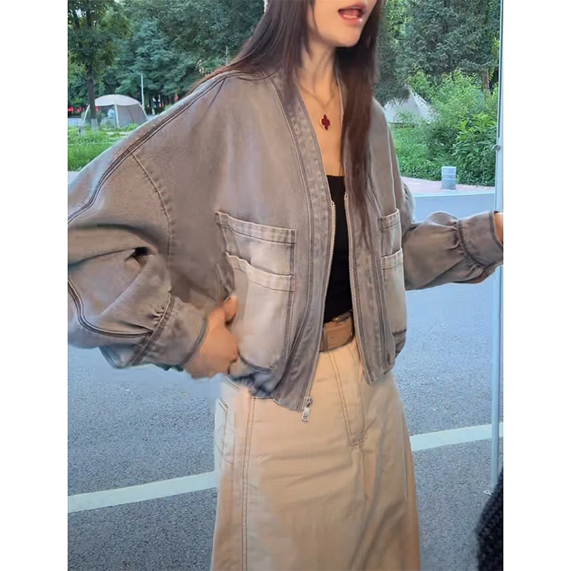 夹克外套高级感复古长袖女洋气显瘦潮2026春秋新款百搭设计感上衣