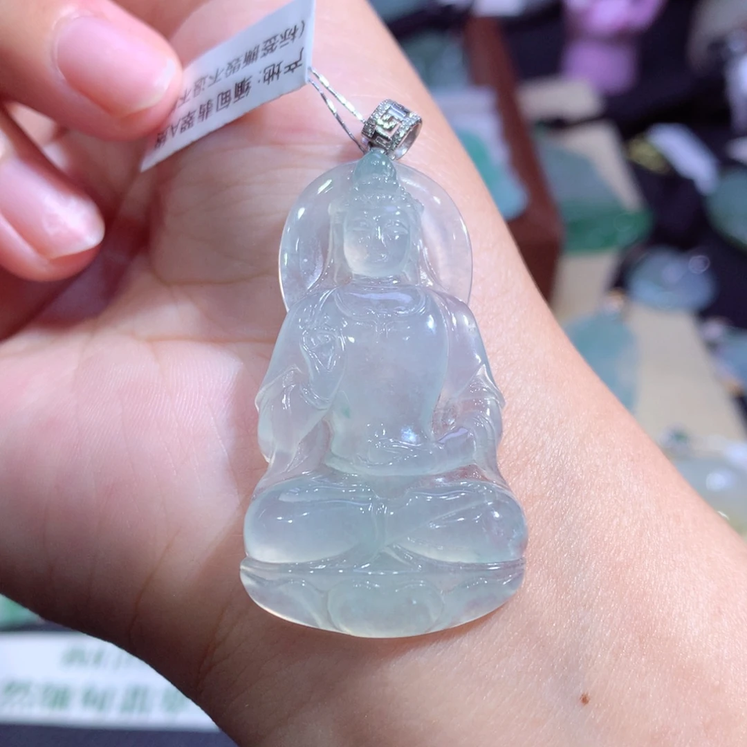 颈饰18K金镶嵌翡翠翡翠