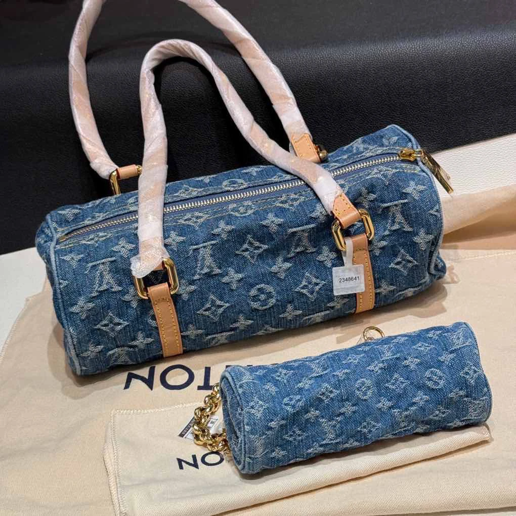 未使用 LouisVuitton/路易威登 蓝色丹宁牛仔 巴比龙子母包 芯
