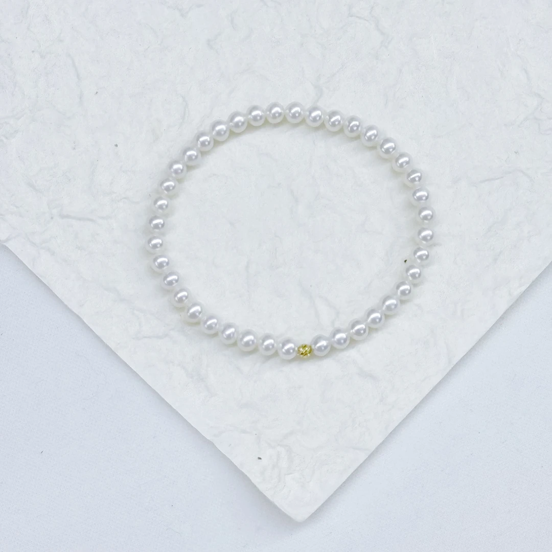 【罗伊伊推荐】淡水珍珠手链 4-5mm 18K金 YB0024