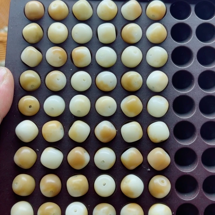 吊坠白玉菩提精品12-11黄玫瑰桶珠60颗