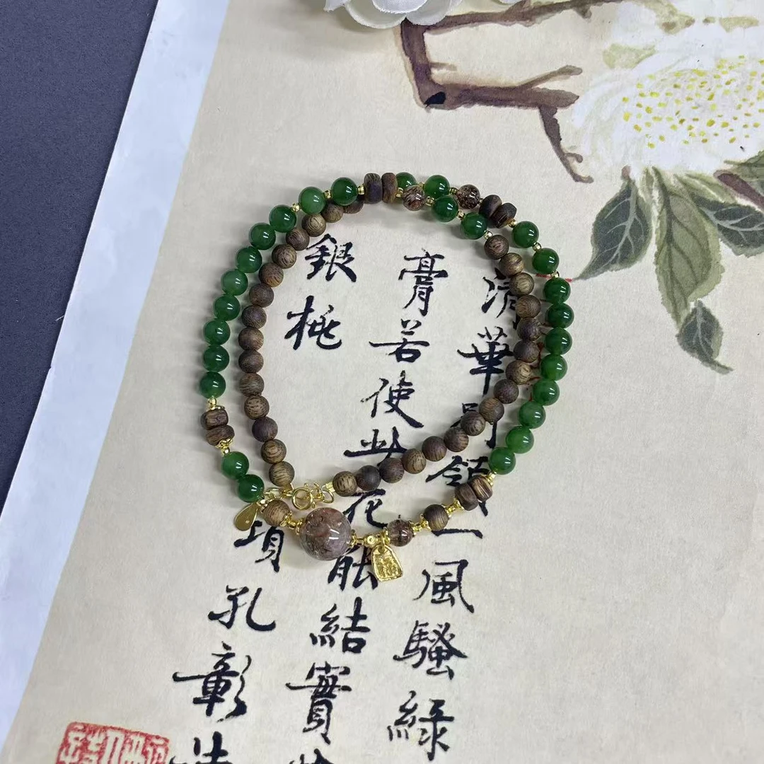 【就在南阳】和田玉项链约卡6mm多样性发其一 T9-019
