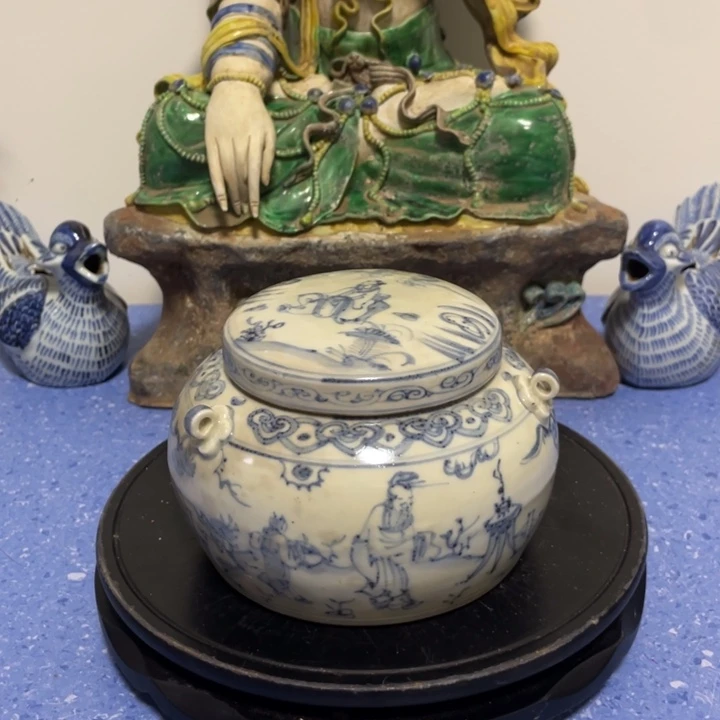 用***3当代青花瓷器摆件