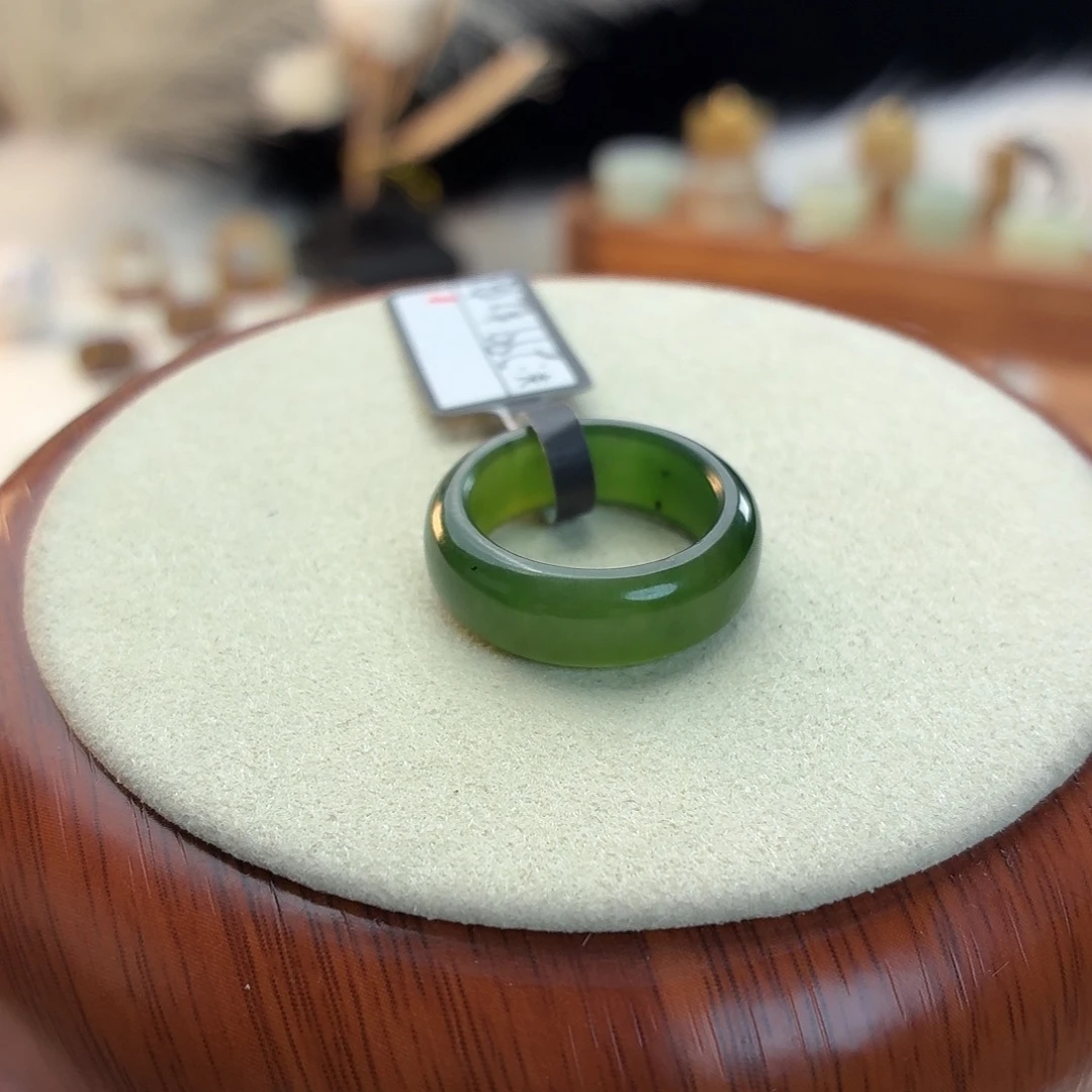 和田玉未镶嵌戒指i114红皮碧玉圆条16.0mm