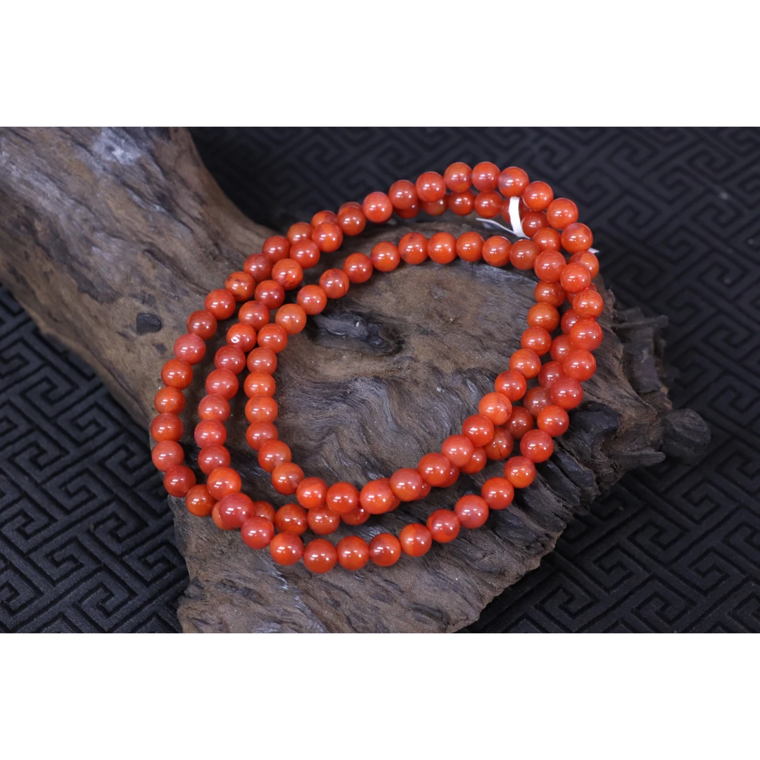 2原矿无优化天然南红瓦西玫红火焰纹多圈6mm左右有纹裂慎拍