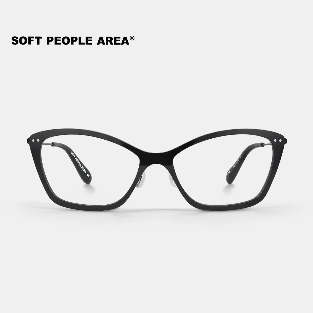 -EVE（光学）猫眼板材钛金属超轻镜框眼镜