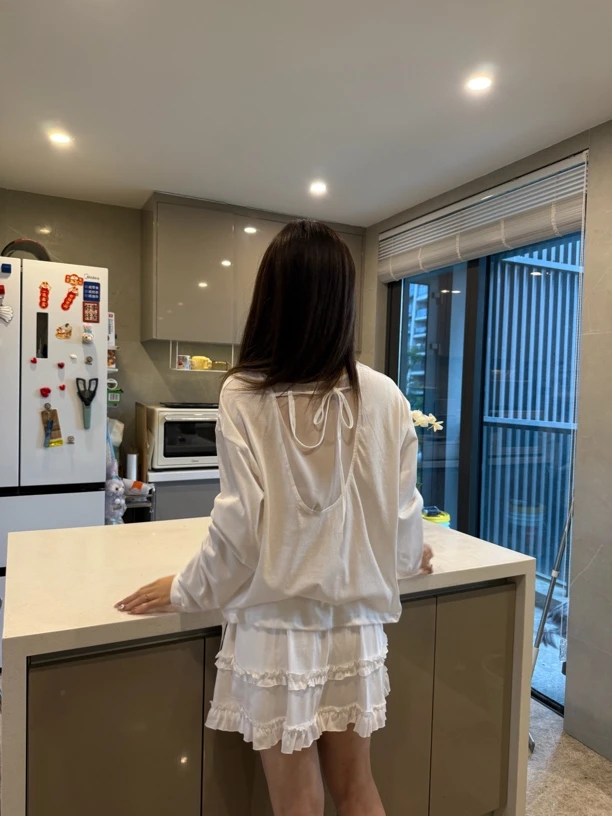 【吴梦菲】自在如风·INS风时尚套装荷叶边蕾丝