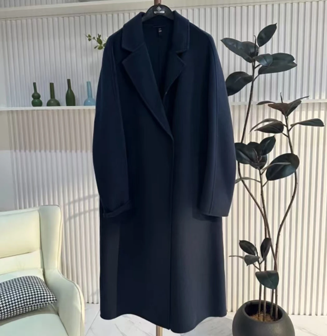【娟子私服】3F7313气质秋冬新款双面呢子大衣长款加厚韩版毛呢外套