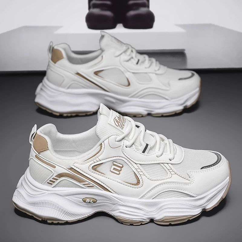 老爹鞋男2025春季新款男士休闲运动鞋潮流百搭厚底防滑耐磨网面鞋