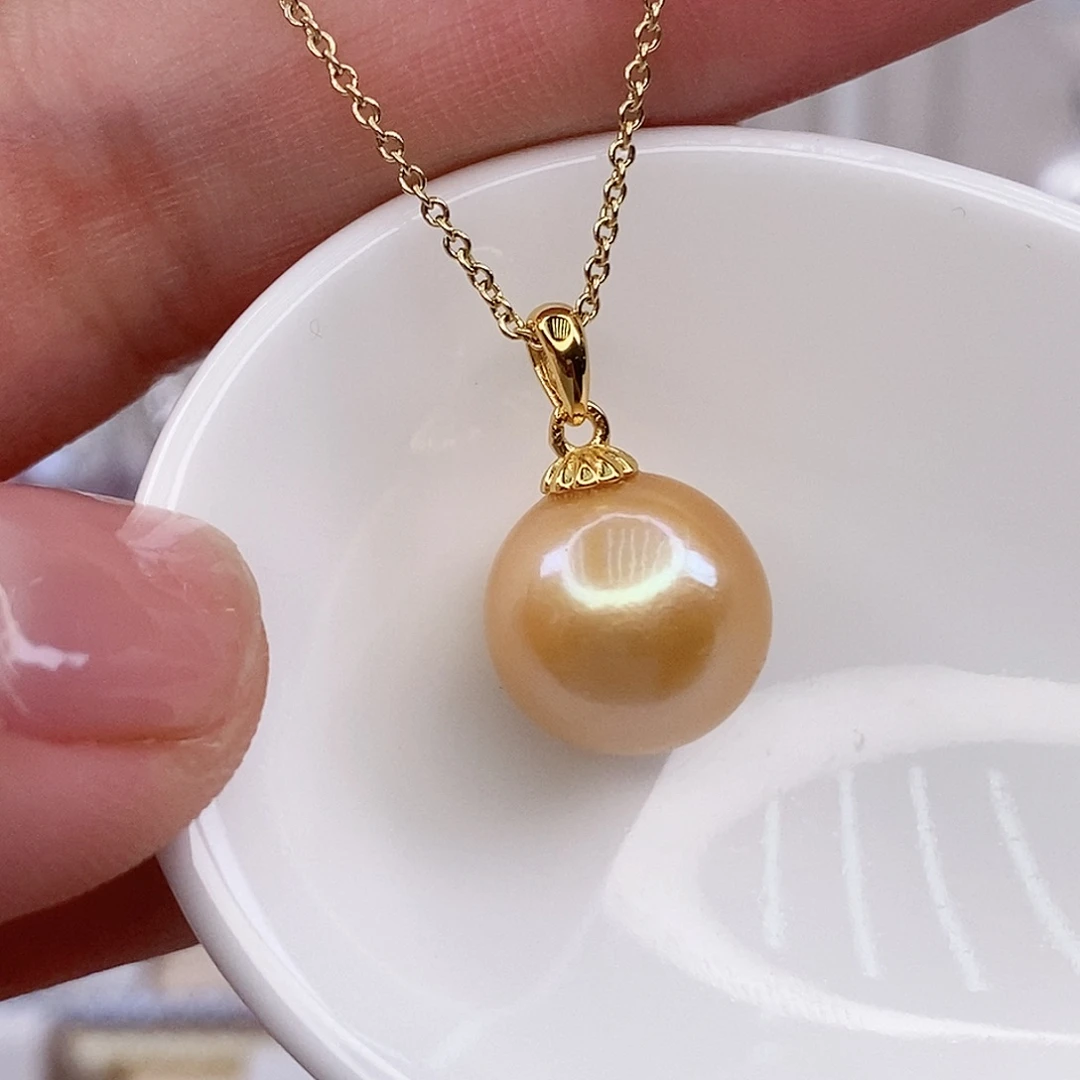 淡水珍珠银S925镶嵌吊坠(赠链)11/12mm