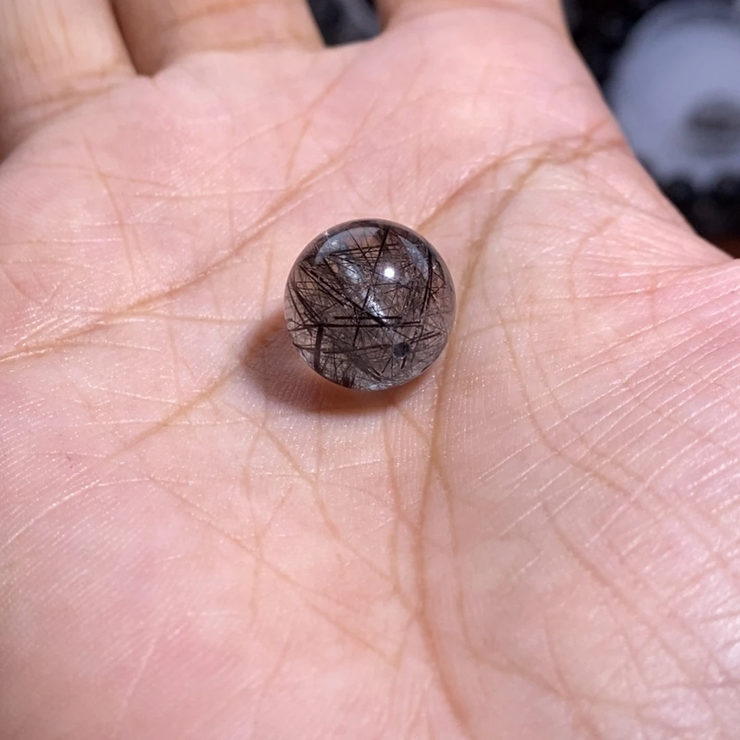 水晶手链未镶嵌13mm蕾丝黑发晶