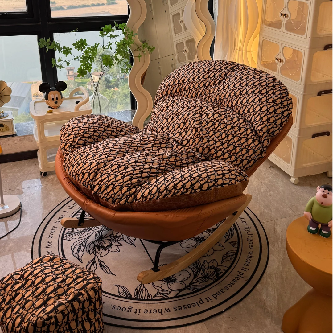 带凉席面简约百搭摇晃异形简约沙发家用摇摇椅懒人沙发