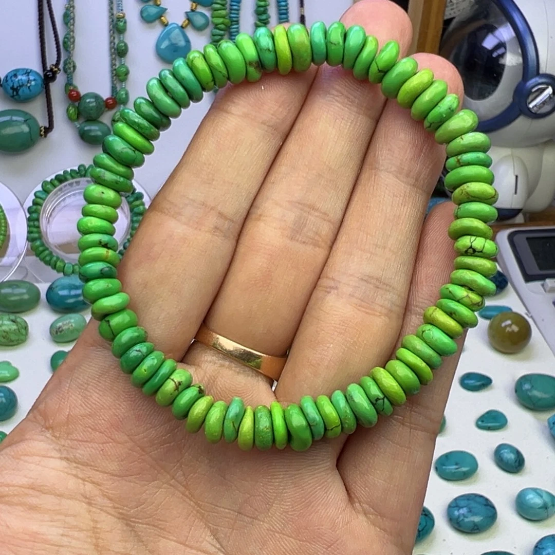 菜籽黄玉化藏扣手串