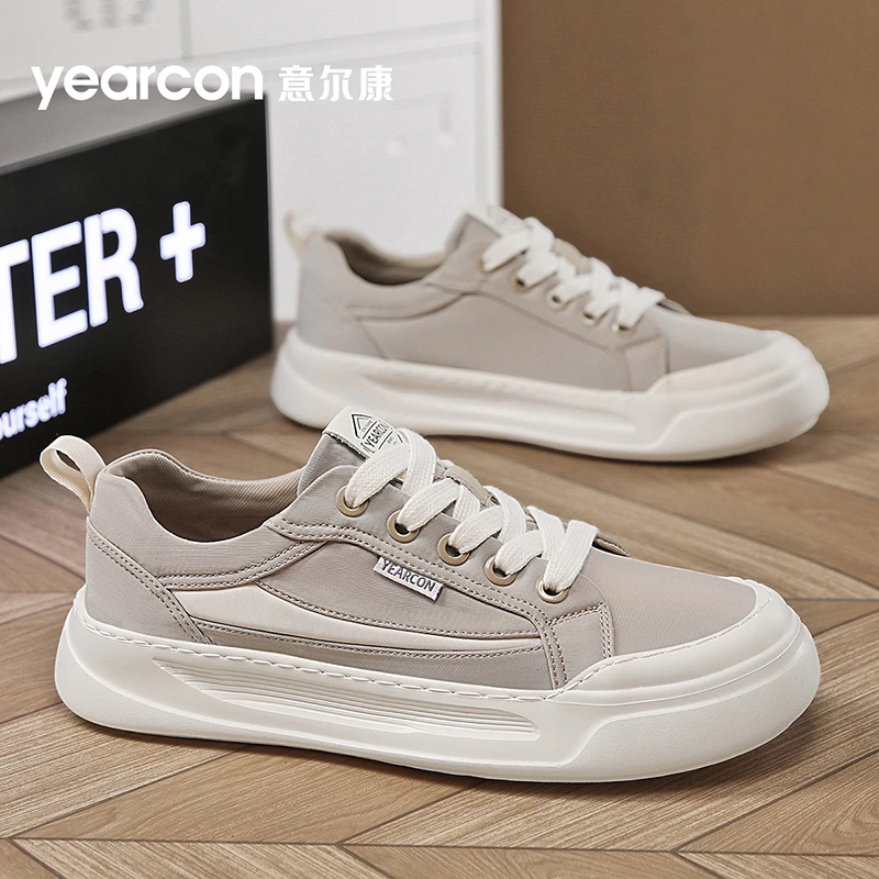 意尔康帆布鞋男款秋季透气薄款冰丝布鞋2025新款休闲男鞋轻便板鞋