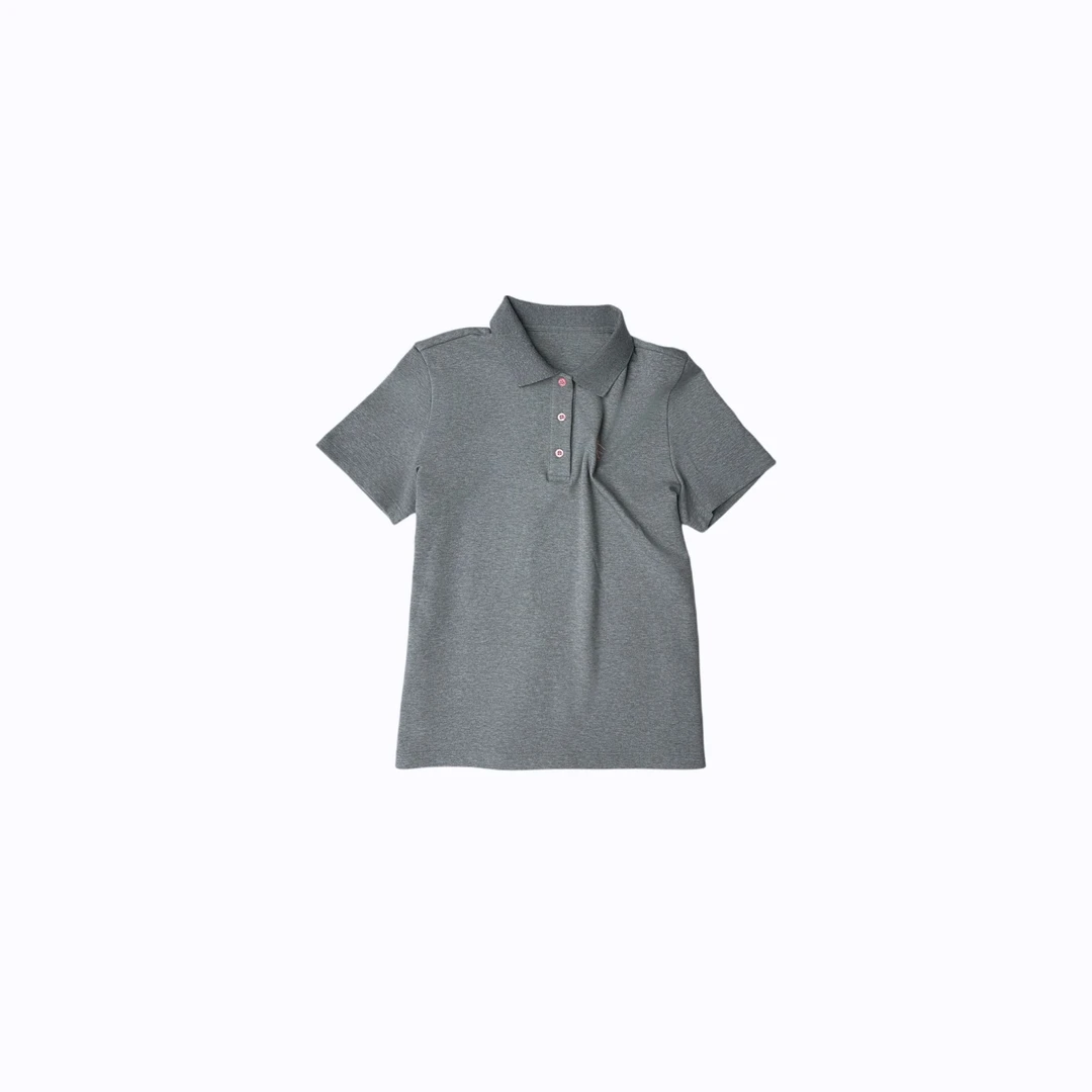 林爆爆【离歌】2025春夏新款休闲百搭简约经典短袖翻领T恤H703