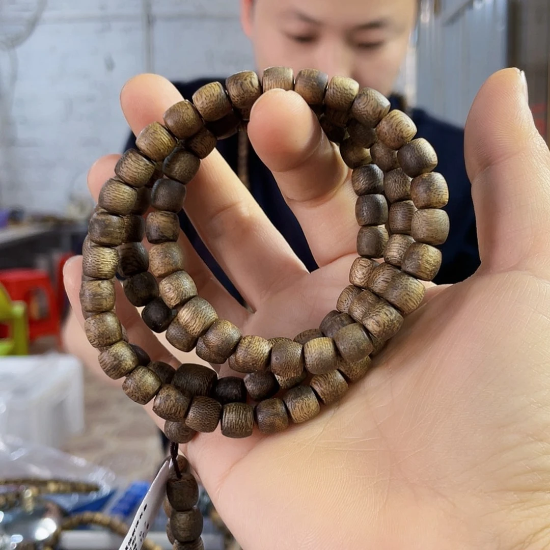 沉香手串棋楠香霸鼓珠长串0.7/17克多样性发一