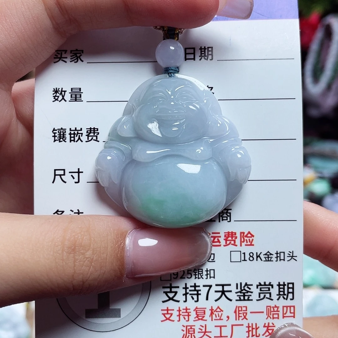 翡翠未镶嵌颈饰佛公25