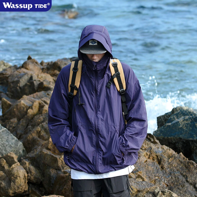 WASSUP tide遮面防晒衣男款高能感夏季徒步山系防晒服户外登山服