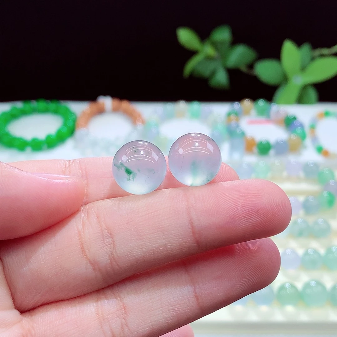 未镶嵌手串翡翠毕业级龙石种飘花13➕