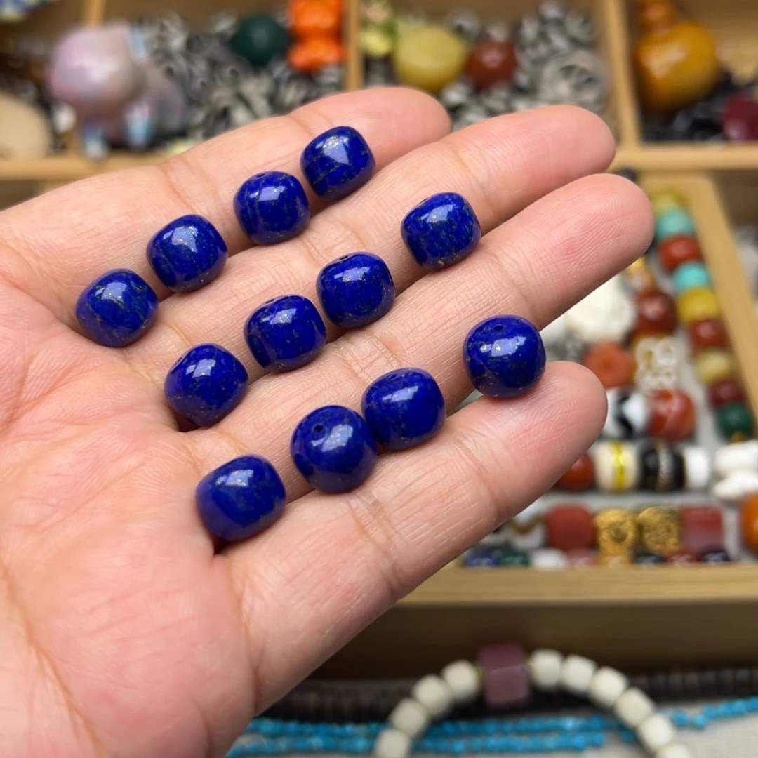 青金石老料10mm老型未镶嵌多样性发其中一颗