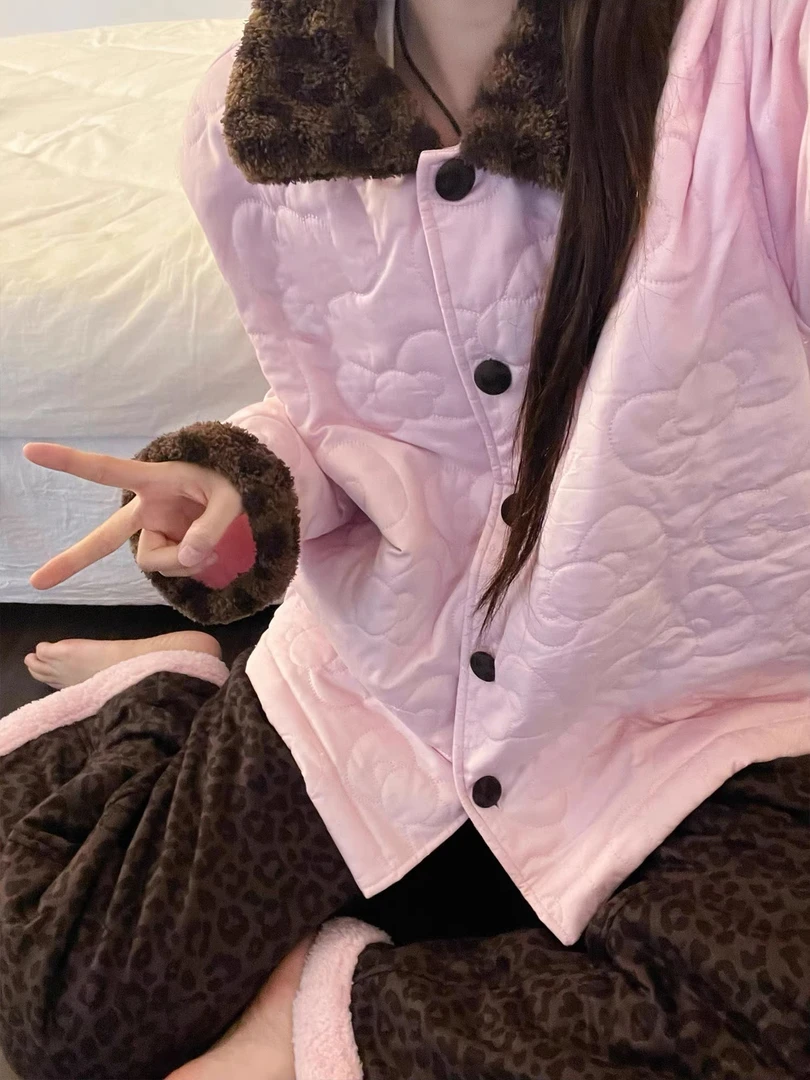 【野-HelloKitty绗棉】潮牌可外穿加厚休闲毛绒套装