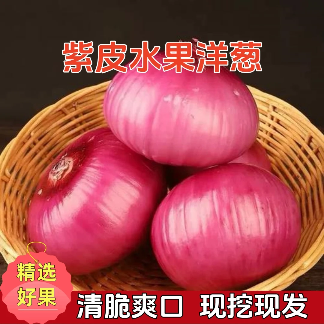 【水果洋葱】新鲜扁水果洋葱圆葱肉厚鲜嫩多汁可生吃