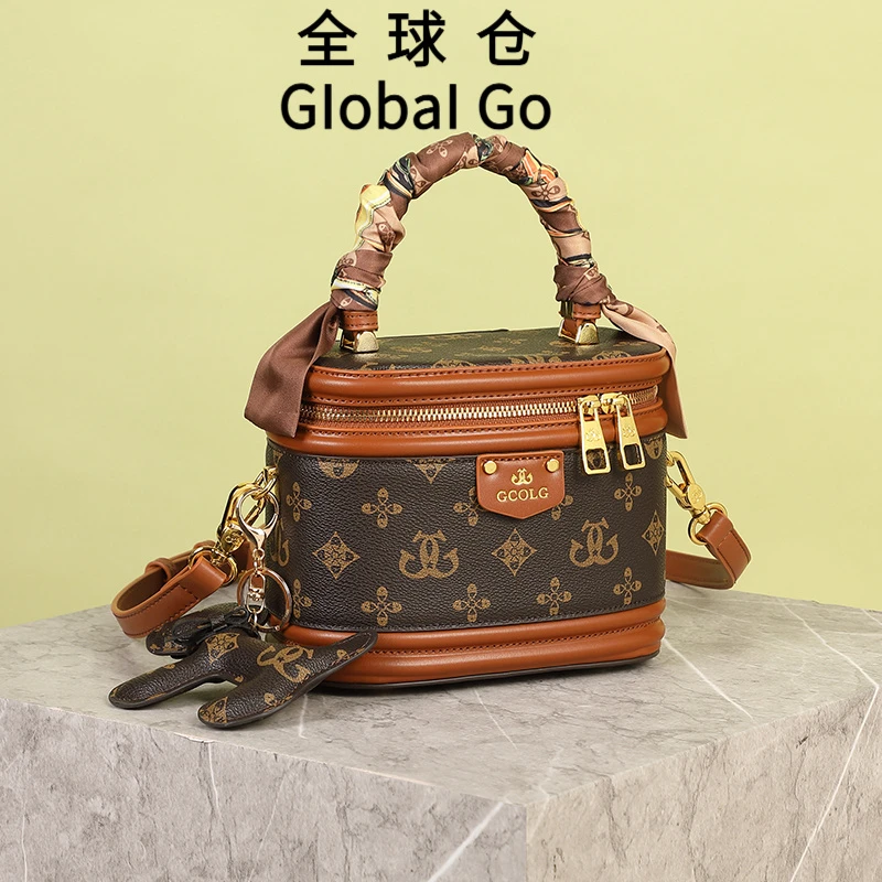 全球仓Global Go 盒子包女2025新款高级感轻奢小众真皮手提斜挎包