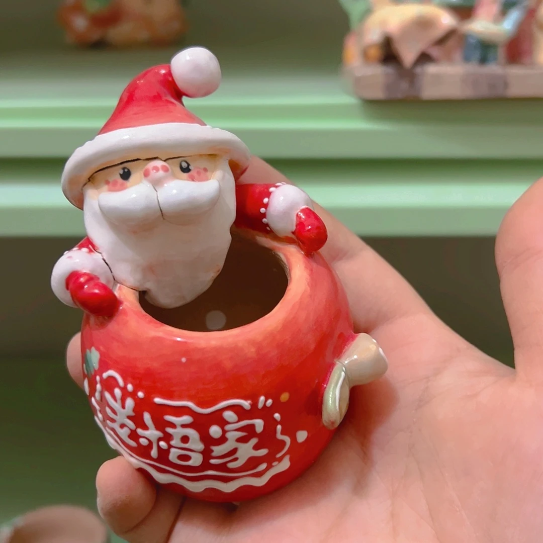瑕疵双十二福福手工多肉花盆