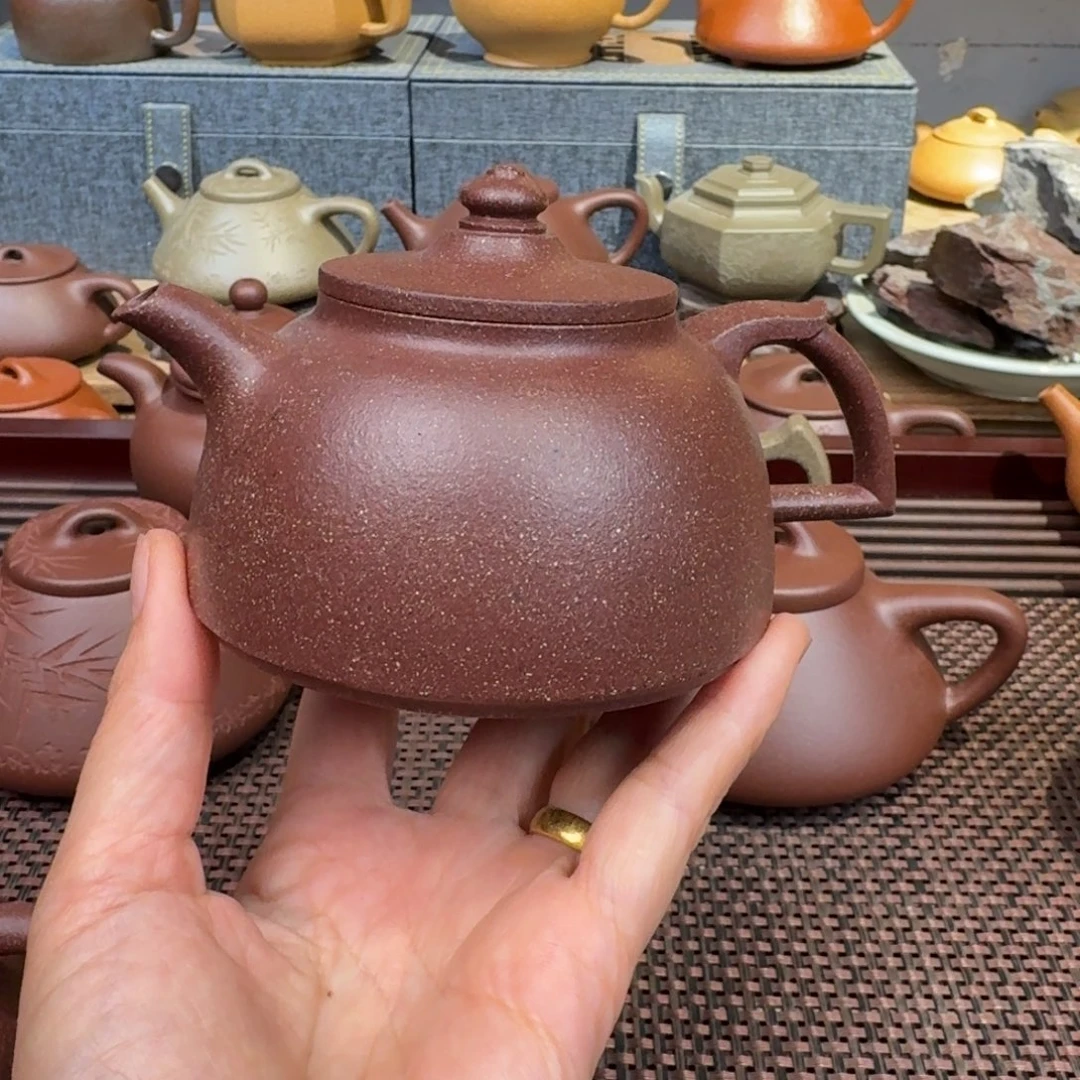 光***刻茶壶段泥特价桃花泥200毫升