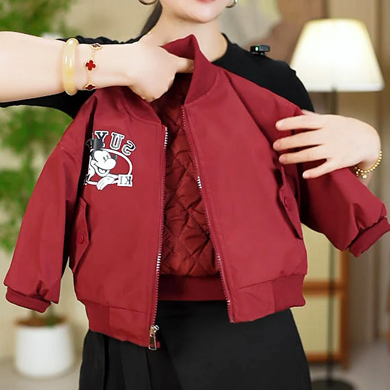 儿童外套秋冬2025男童卡通女童洋气夹克棉服冬款外套K0923