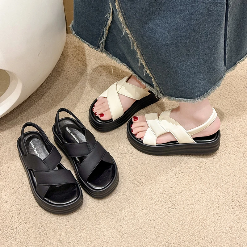 新款网红夏季时尚增高松糕凉拖厚底拖鞋女外穿698-21