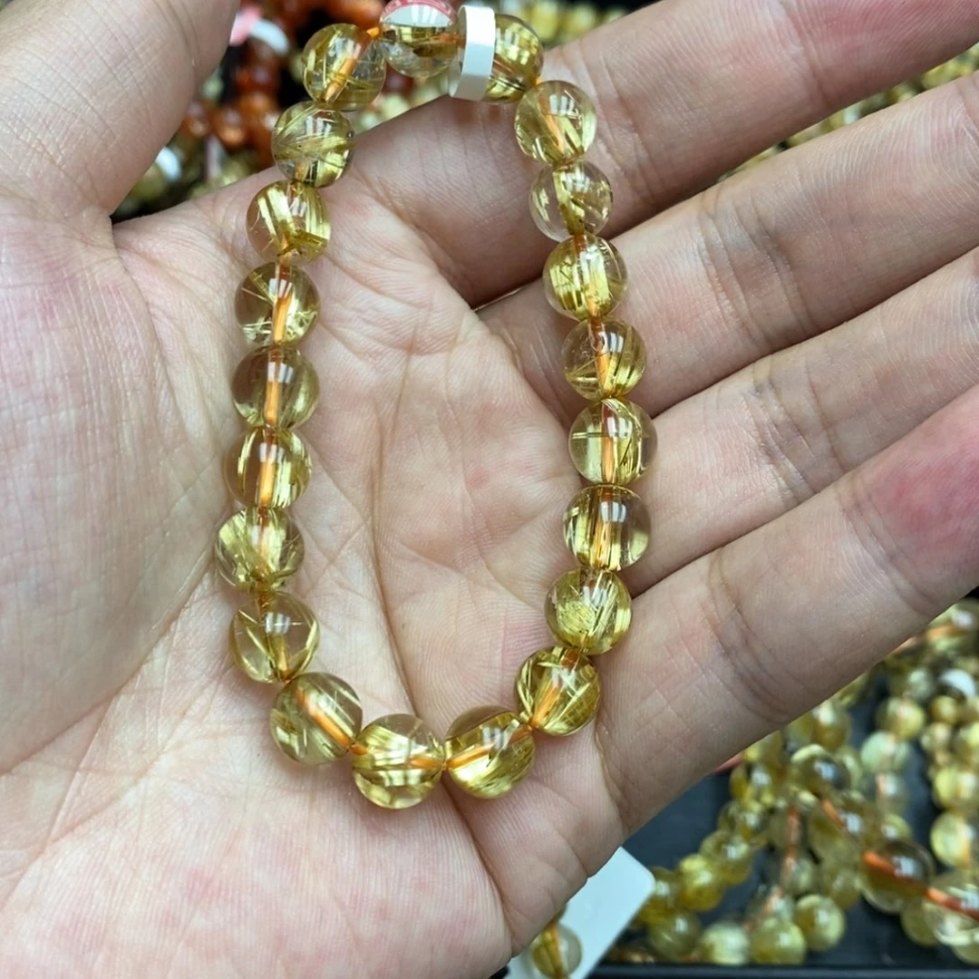 小***儿发晶手串未镶嵌阿李水晶22.27克