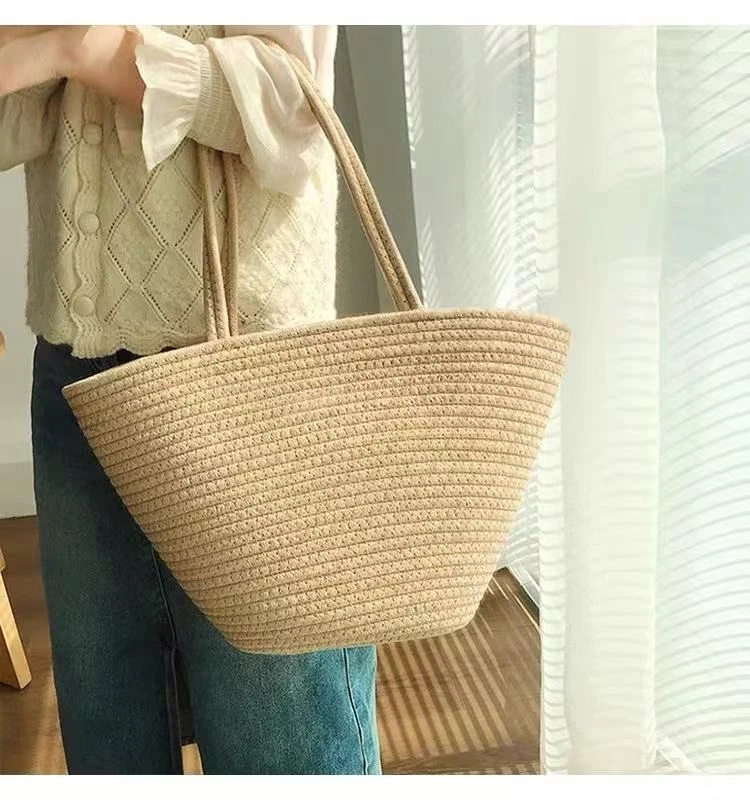 新款女士时尚百搭编制手提包