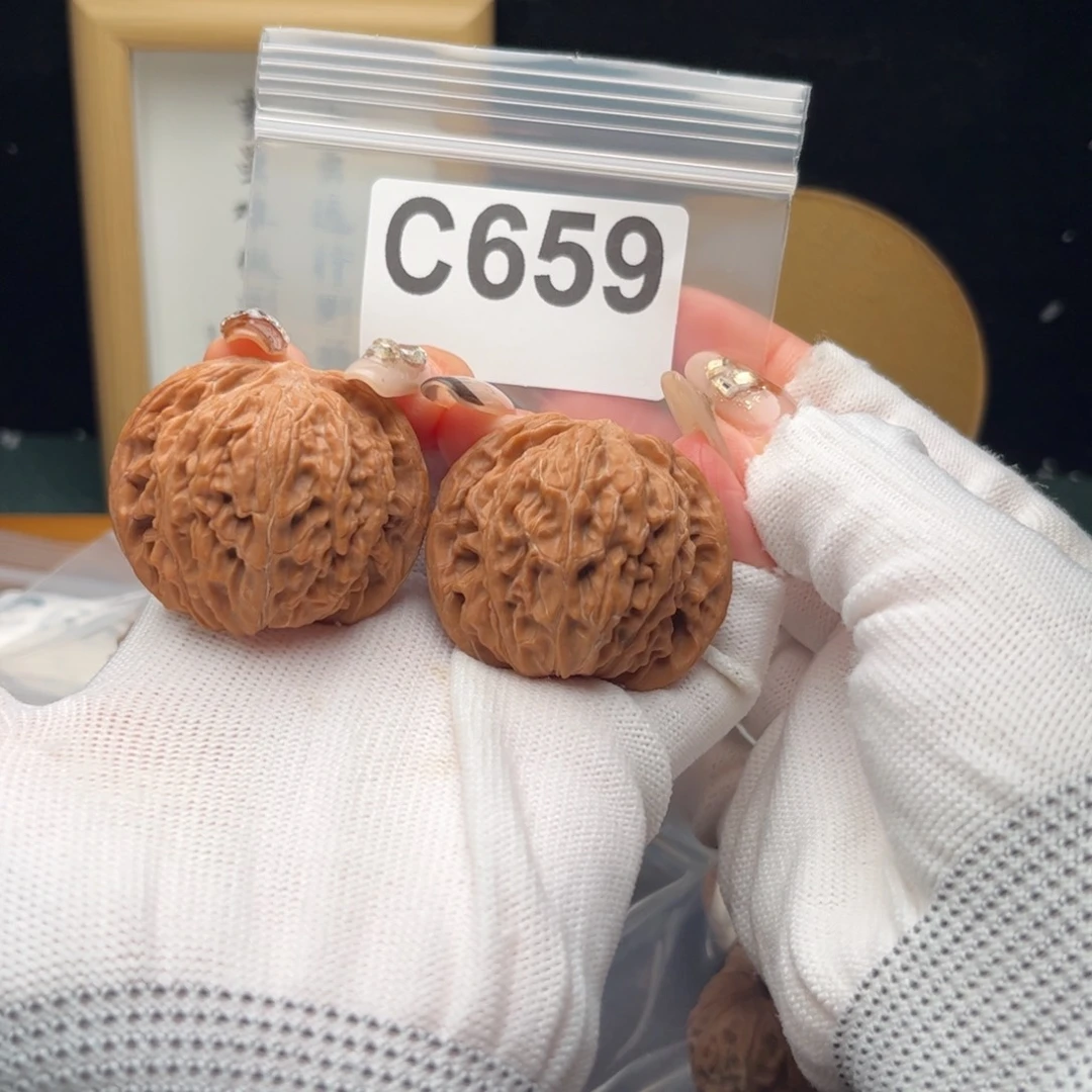 文玩核桃把件42磨盘c659