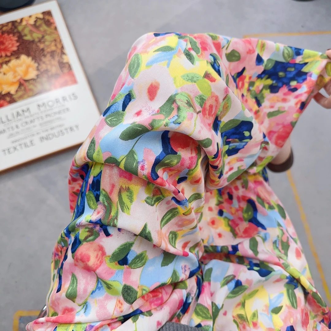 新款女士薄款春夏季人造棉绵绸睡裤沙滩九分加大码宽松棉绸阔腿裤