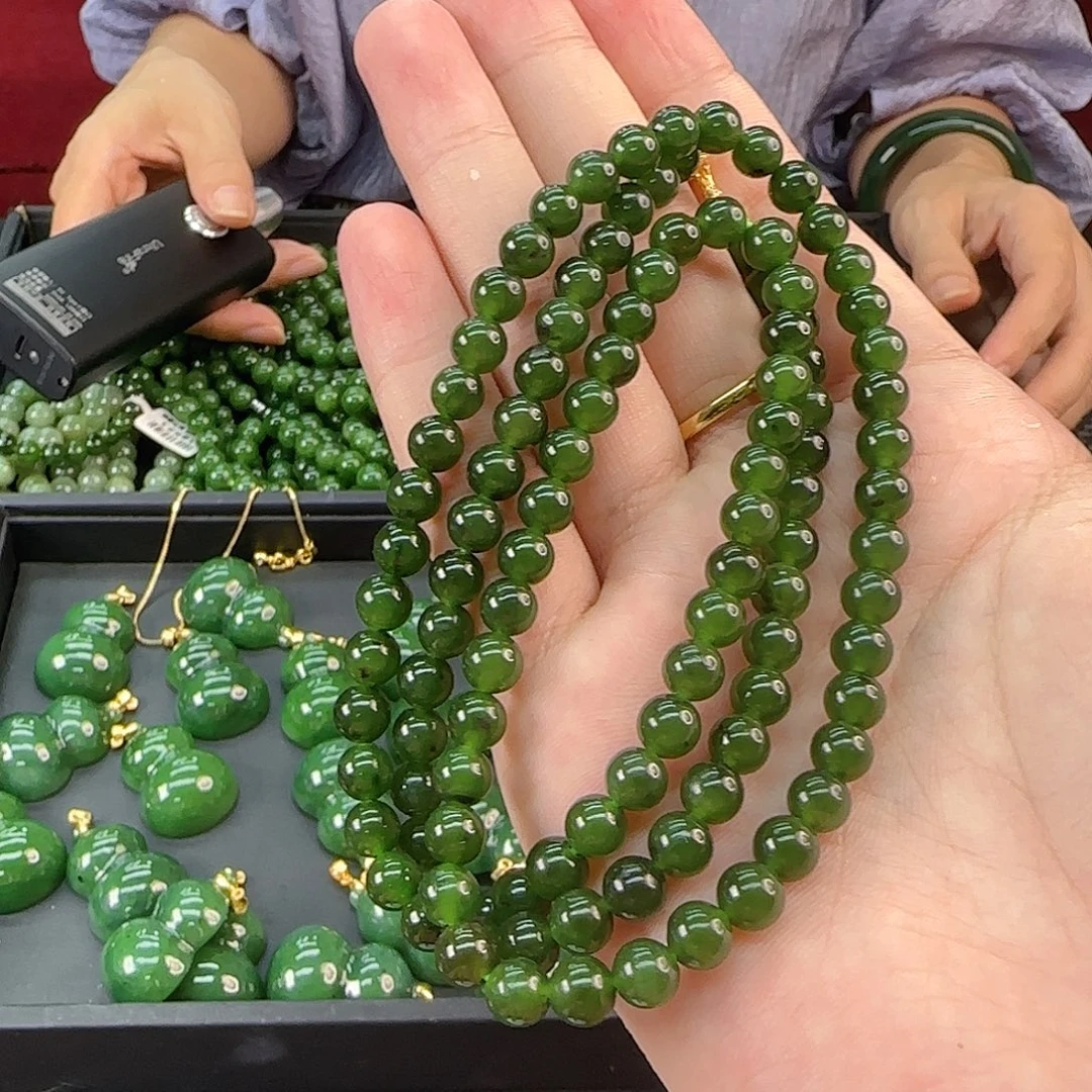 和田玉未镶嵌颈饰碧玉卡6 108