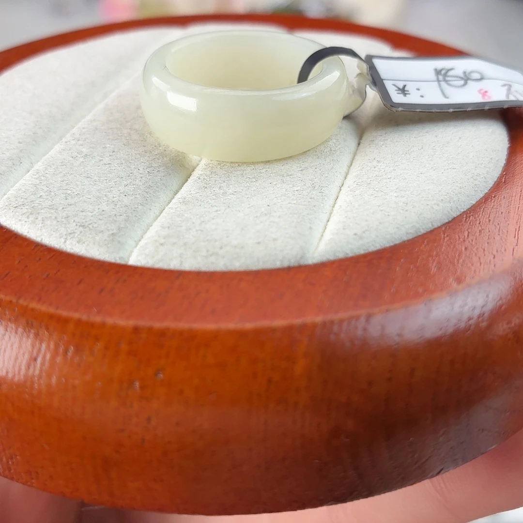 和田玉未镶嵌戒指r40奶白轮胎19.0