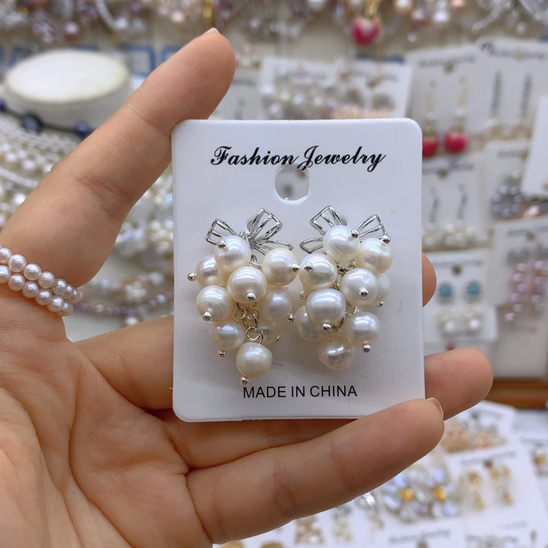 合金淡水珍珠耳饰