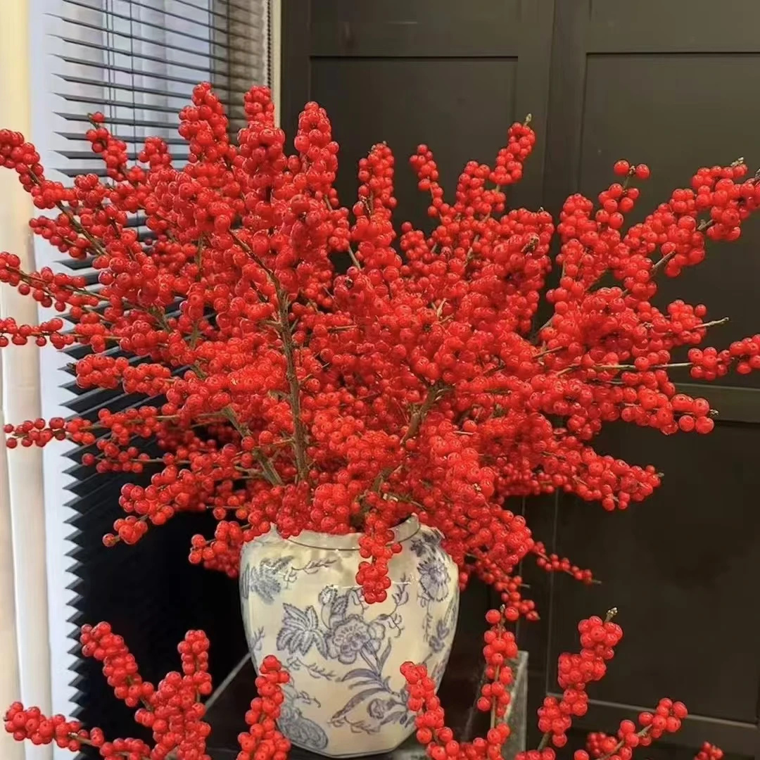 【思芹花卉|天物冬青一枝独秀状元红60-70cm】云南年宵花，顺丰冷链