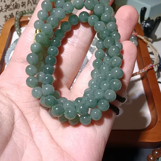 自***飞翡翠散珠颈饰未镶嵌翡翠纯天然缅甸A货翡翠
