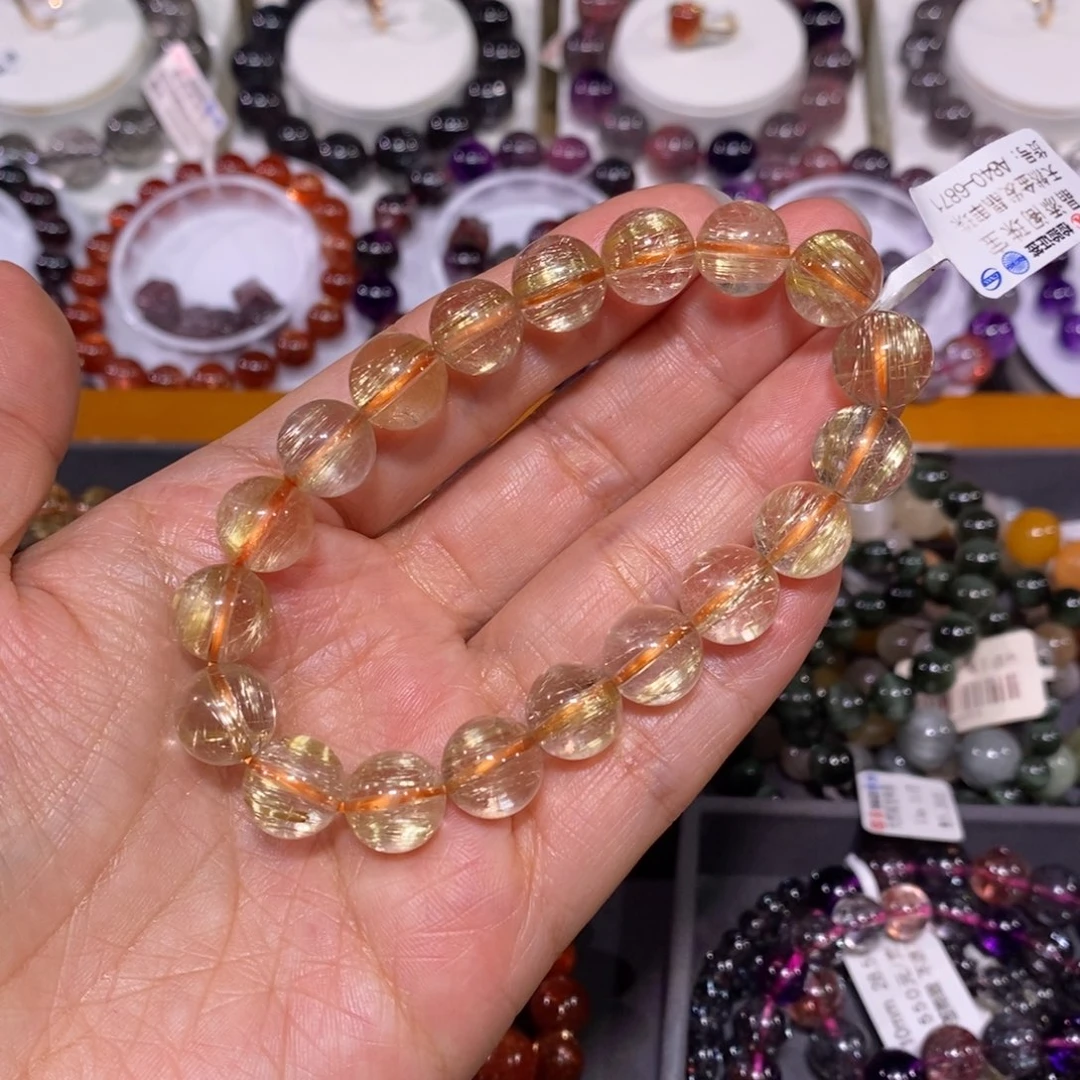 水晶手链未镶嵌金发晶10.8