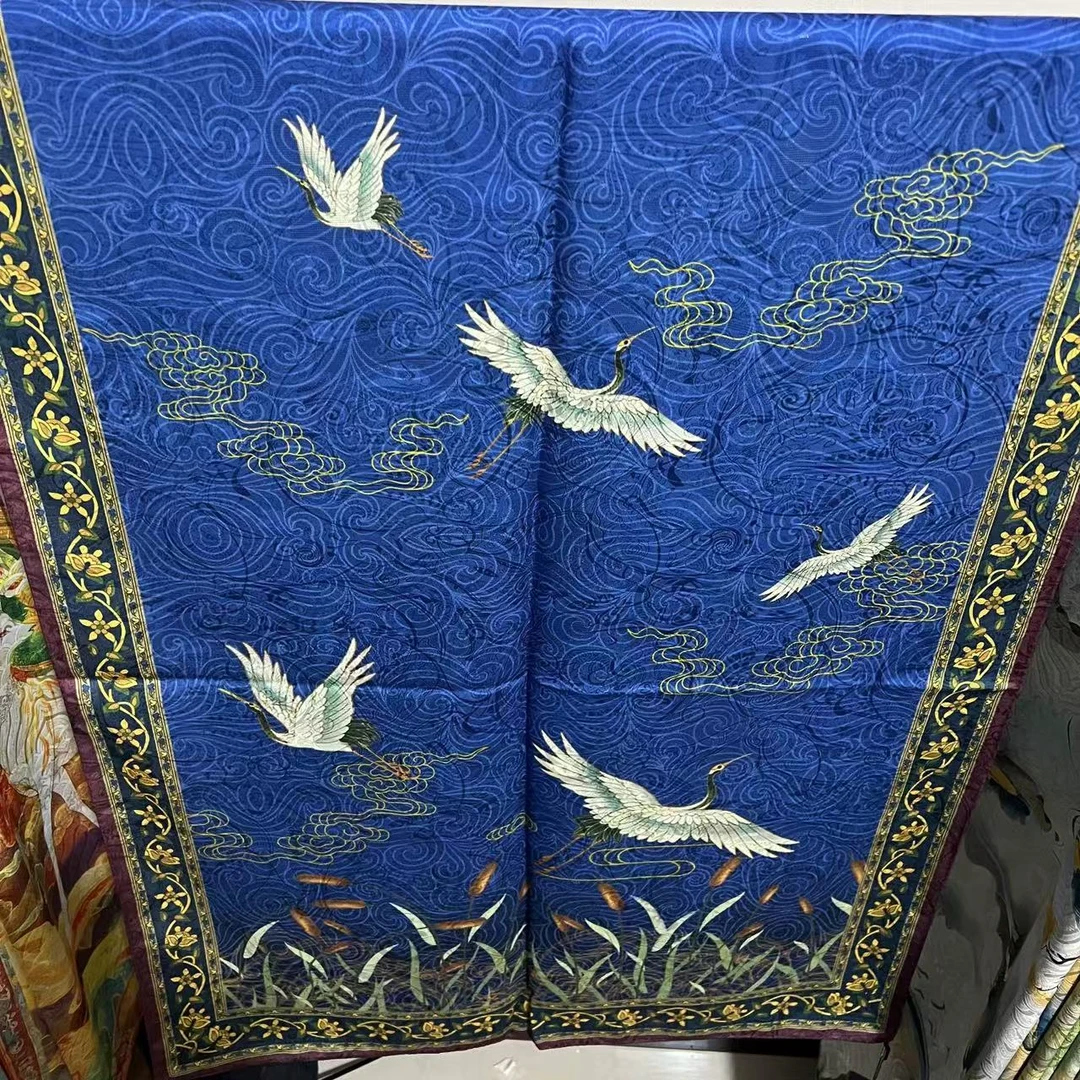 【蓝色仙鹤】香云苏萝180*70时尚休闲百搭女士中国风丝巾披肩