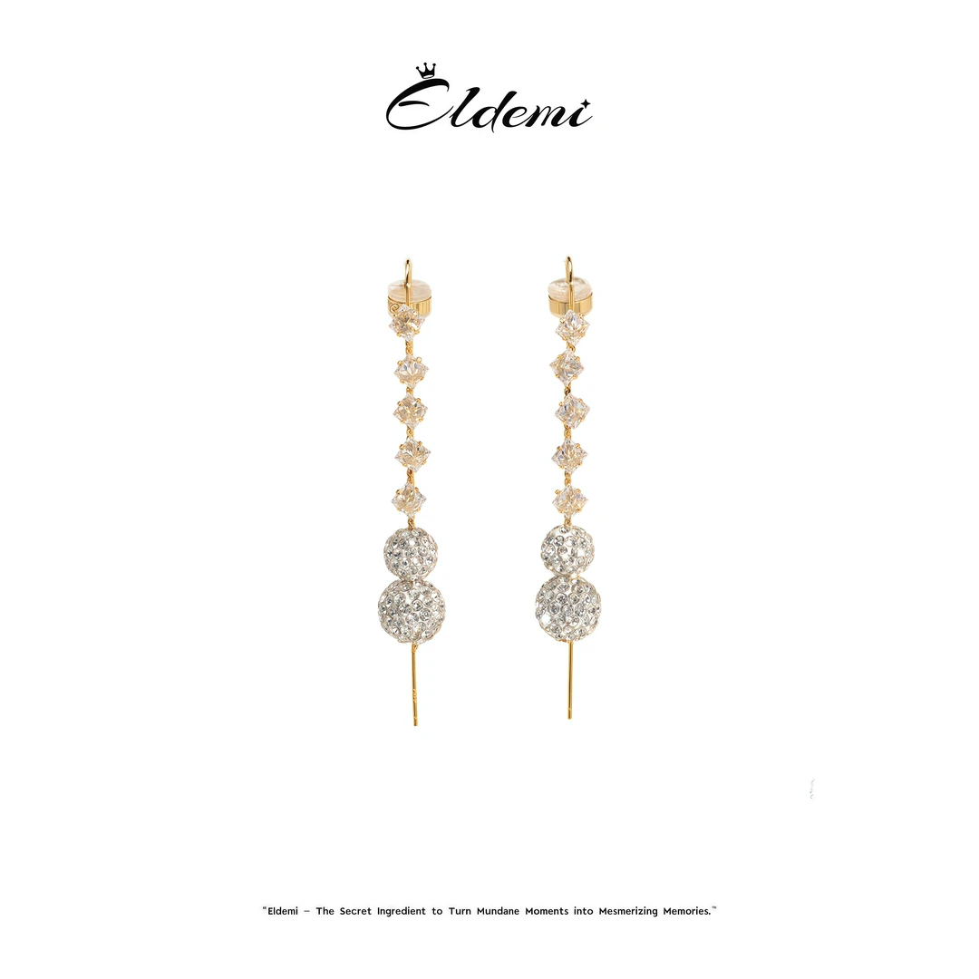 小众高级感满镶灯球葫芦款925银针女耳饰A0202