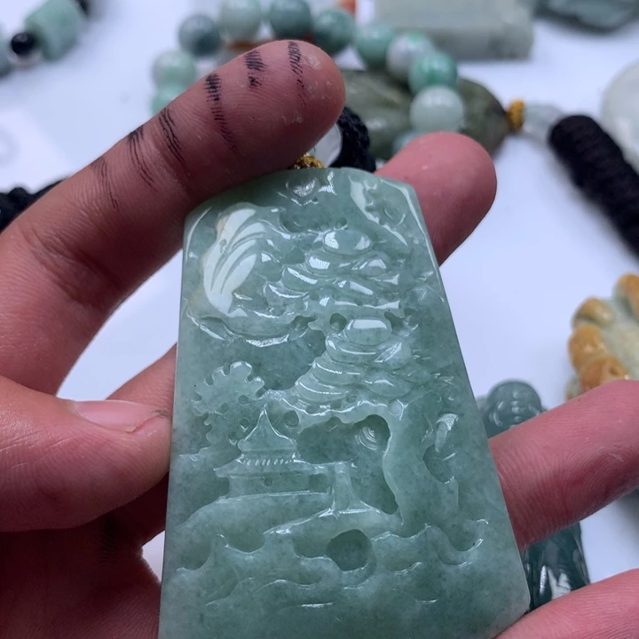 颈饰未镶嵌翡翠保真天然a货翡翠