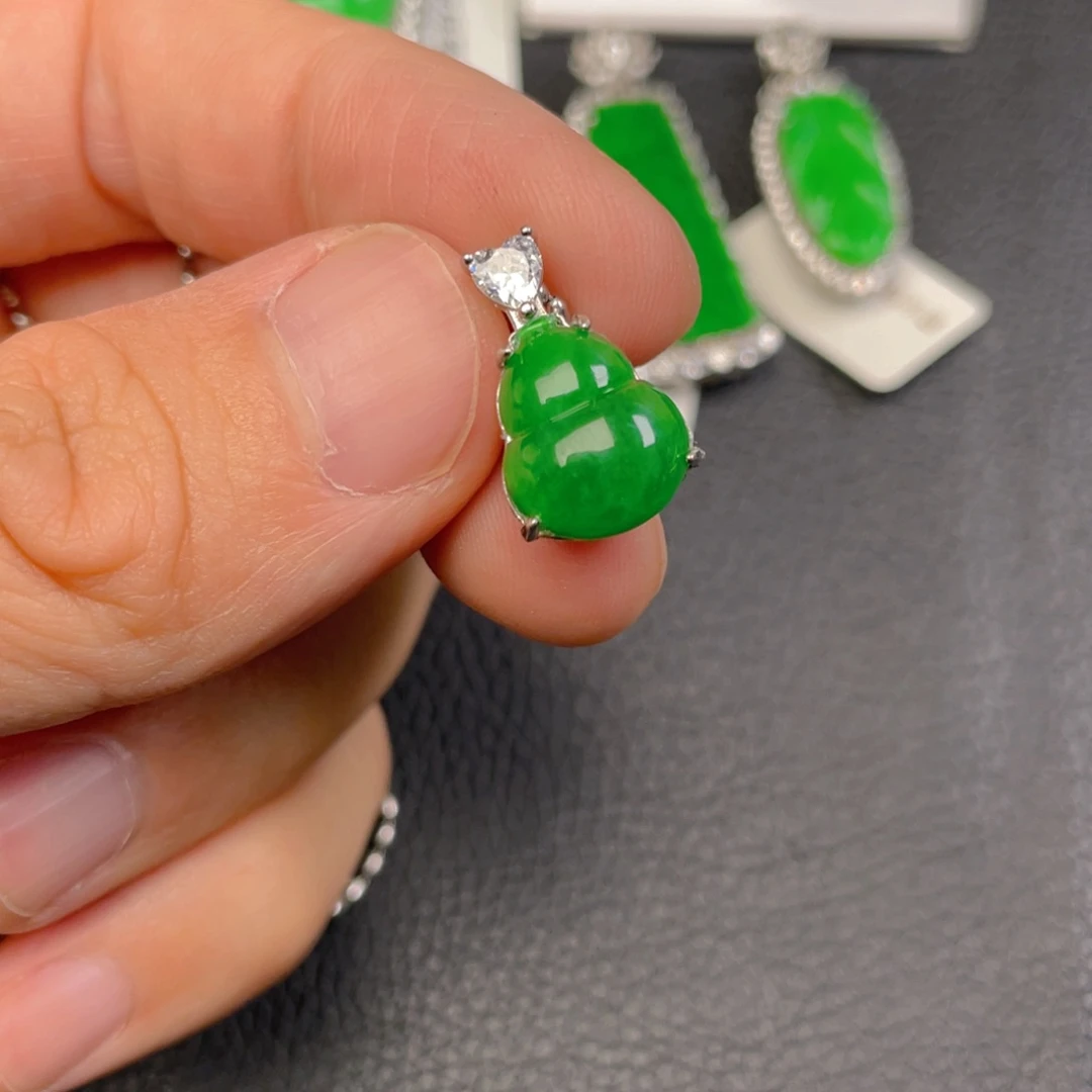 翡翠银S925镶嵌吊坠(不含链)